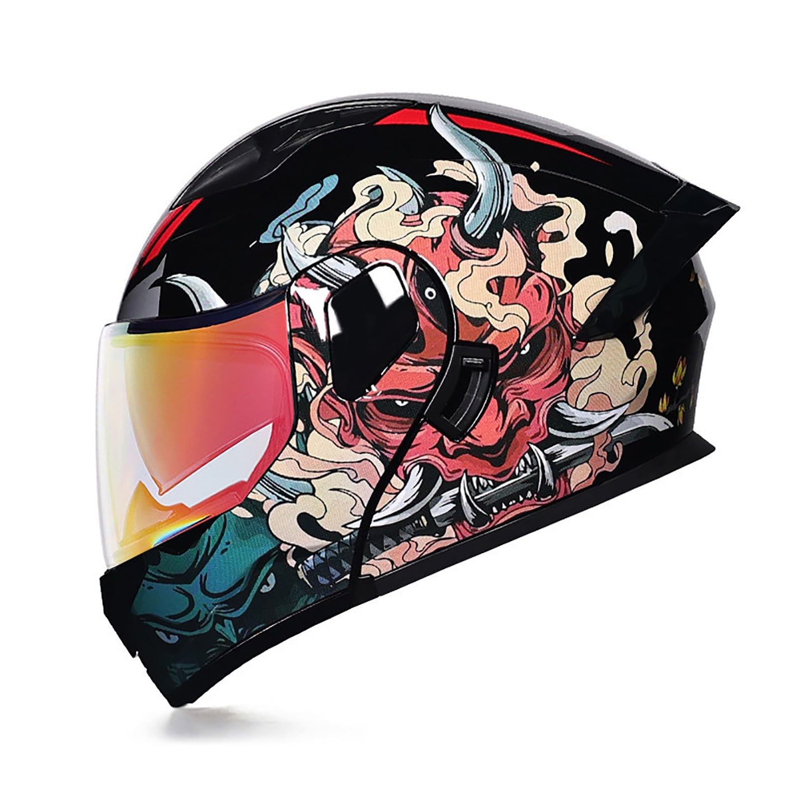 Motorradhelm Integrierter Klapphelm Doppelvisier Modularer Helm DOT/ECE Zertifiziert Flip Vollvisierhelm Motorrad Schutzhelm Helm Motocross Helm Für Männer und Frauen(Color:I,Size:XXL(61-62cm)) von Salagt