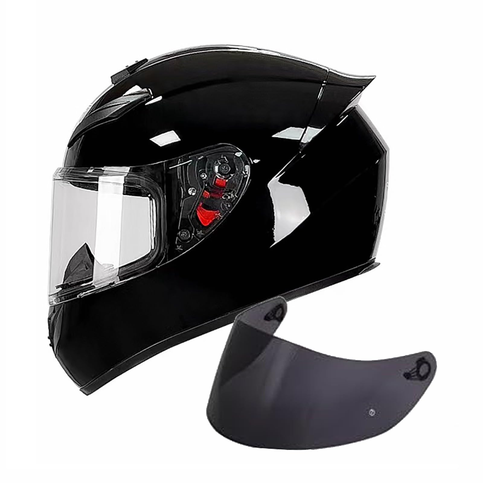 Motorradhelm Klapphelm Damen Herren ECE-geprüfter Modulare Helm Erwachsene mit 2 Visiere Integralhelm Klapphelm Integriertes Baumwoll-Mesh-Innenfutter für Frauen Männer(Color:A,Size:L(59-60cm)) von Salagt