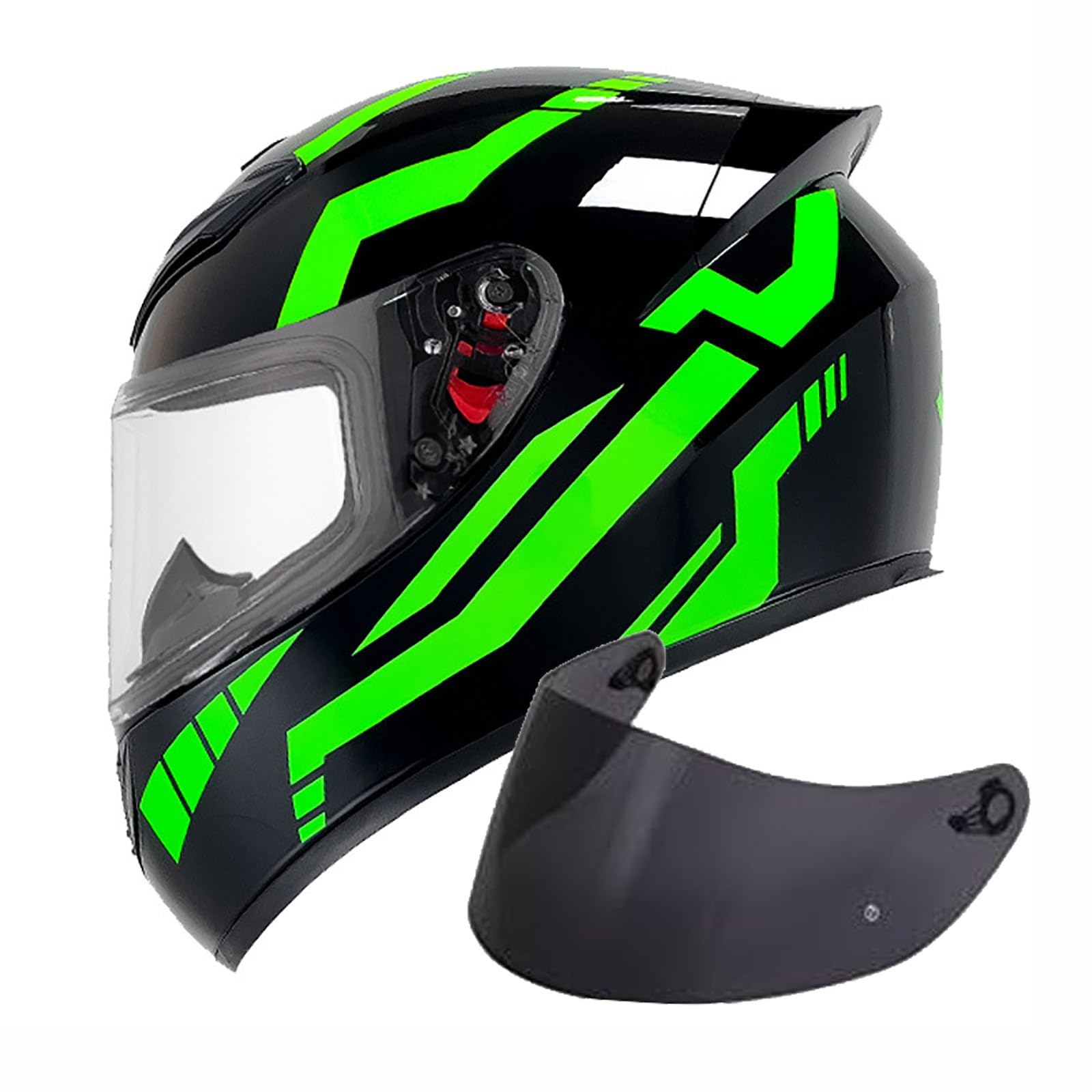 Motorradhelm Klapphelm Damen Herren ECE-geprüfter Modulare Helm Erwachsene mit 2 Visiere Integralhelm Klapphelm Integriertes Baumwoll-Mesh-Innenfutter für Frauen Männer(Color:B,Size:3XL(64-65cm)) von Salagt