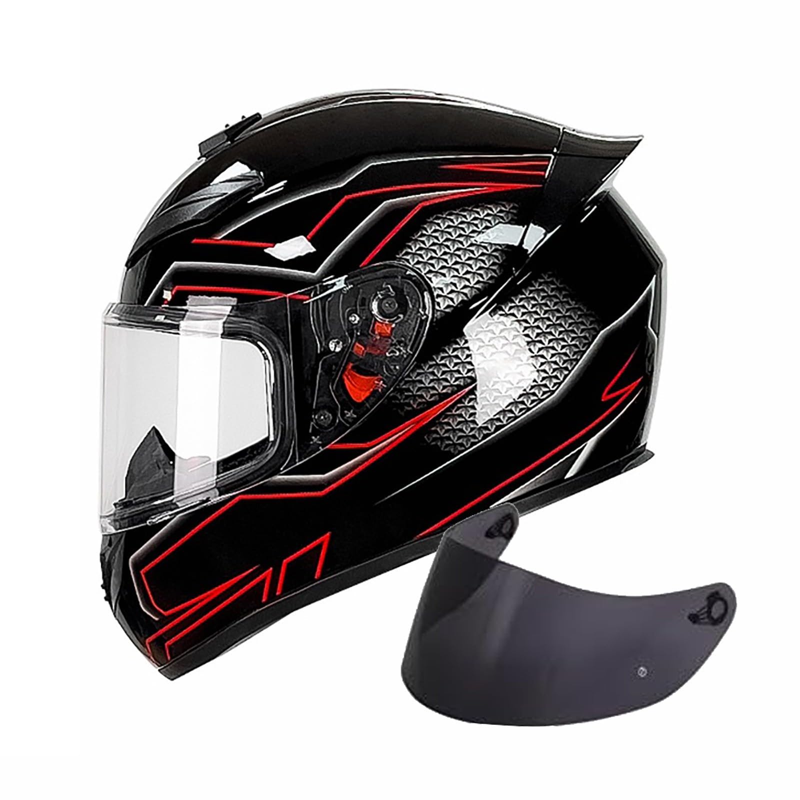 Motorradhelm Klapphelm Damen Herren ECE-geprüfter Modulare Helm Erwachsene mit 2 Visiere Integralhelm Klapphelm Integriertes Baumwoll-Mesh-Innenfutter für Frauen Männer(Color:D,Size:M(57-58cm)) von Salagt