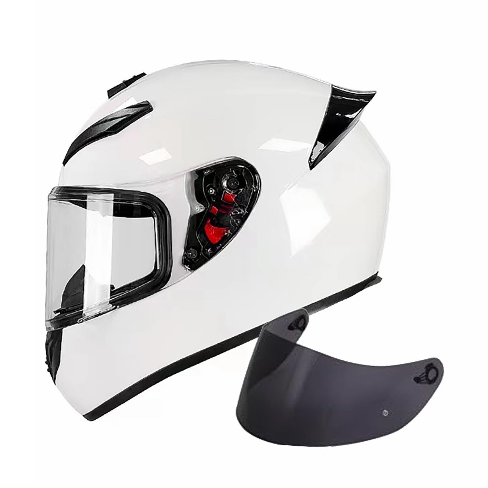 Motorradhelm Klapphelm Damen Herren ECE-geprüfter Modulare Helm Erwachsene mit 2 Visiere Integralhelm Klapphelm Integriertes Baumwoll-Mesh-Innenfutter für Frauen Männer(Color:F,Size:2XL(63-64cm)) von Salagt