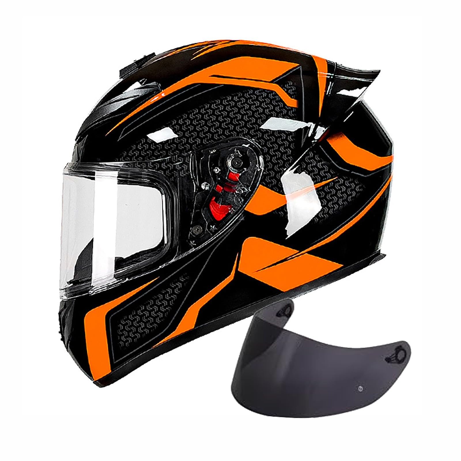 Motorradhelm Klapphelm Damen Herren ECE-geprüfter Modulare Helm Erwachsene mit 2 Visiere Integralhelm Klapphelm Integriertes Baumwoll-Mesh-Innenfutter für Frauen Männer(Color:G,Size:L(59-60cm)) von Salagt