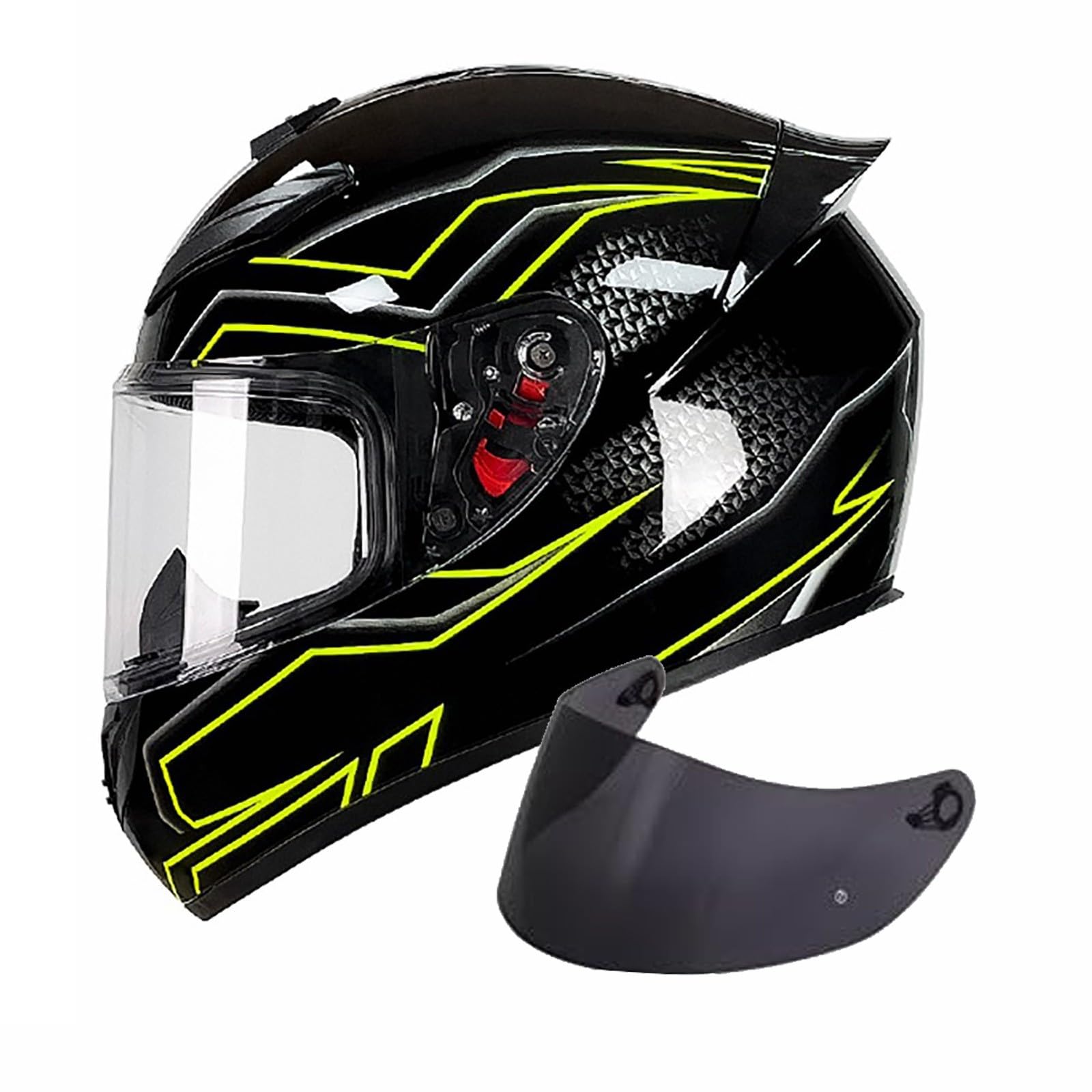 Motorradhelm Klapphelm Damen Herren ECE-geprüfter Modulare Helm Erwachsene mit 2 Visiere Integralhelm Klapphelm Integriertes Baumwoll-Mesh-Innenfutter für Frauen Männer(Color:J,Size:3XL(64-65cm)) von Salagt