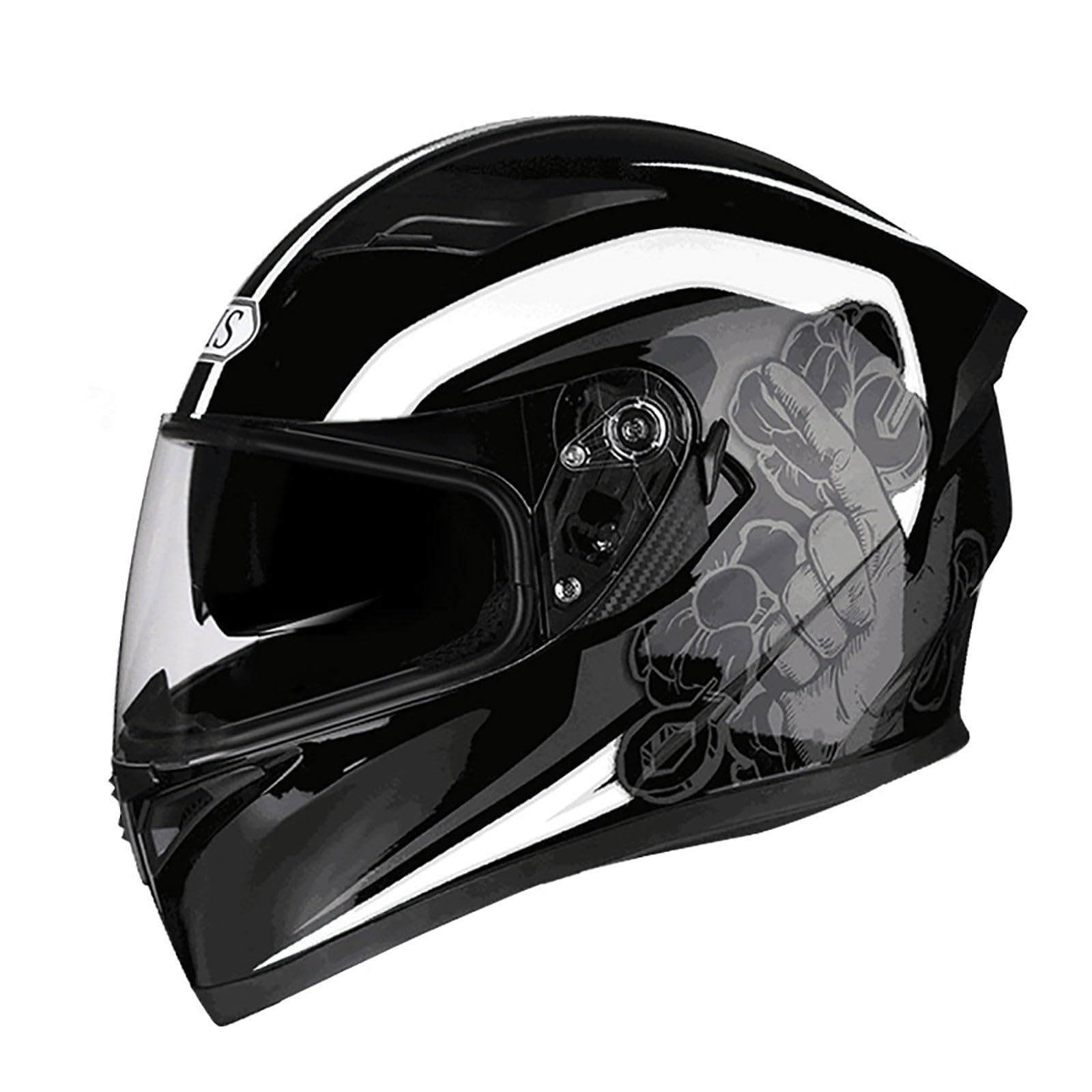 Motorradhelm Mit Doppel-Sonnenvisier-Vollhelm ECE Zertifiziert Unisex Modularer Klapphelm Integrierter Anti-Fog-Doppelspiegel Helm Scooter Motocross Für Erwachsene Männer Frauen(Color:B,Size:L(58-59 von Salagt