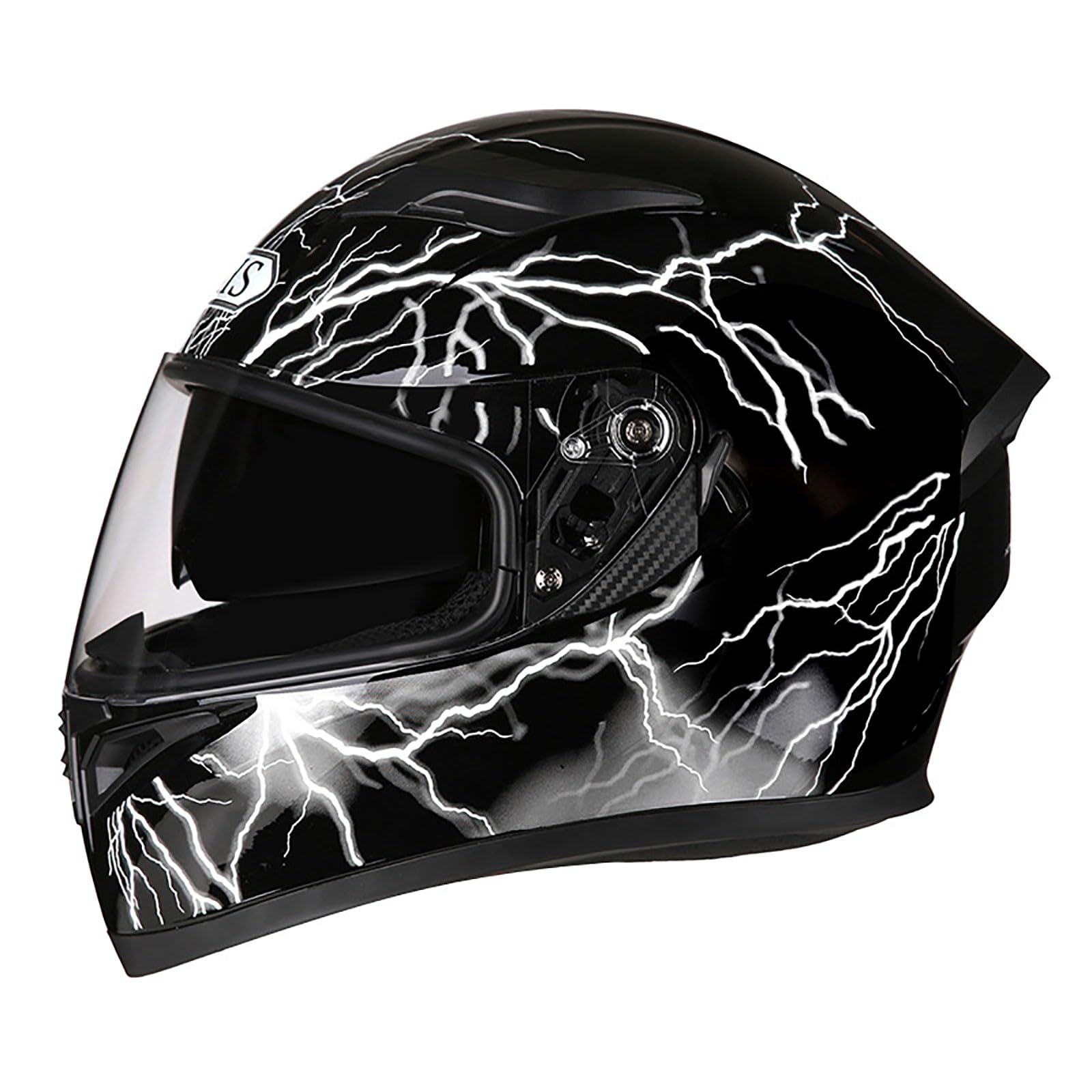 Motorradhelm Mit Doppel-Sonnenvisier-Vollhelm ECE Zertifiziert Unisex Modularer Klapphelm Integrierter Anti-Fog-Doppelspiegel Helm Scooter Motocross Für Erwachsene Männer Frauen(Color:G,Size:L(58-59 von Salagt