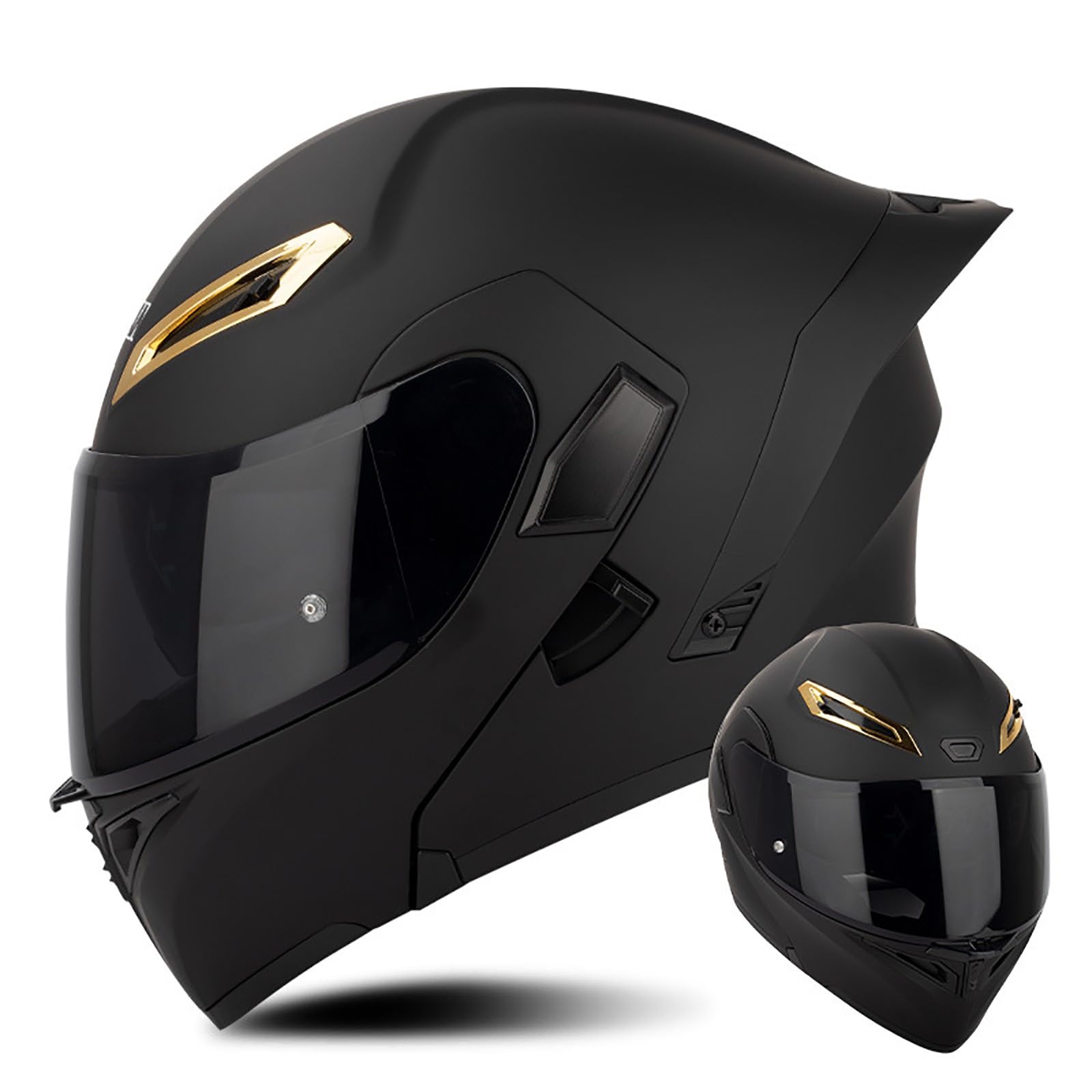 Multifunktion Modularer Motorradhelm, Flip Up Helm Klapphelm Rollerhelm Klappbarer Integralhelm Erwachsener Motorradhelm Mit Doppelvisier, ECE-geprüfter Helm Für Männer und Frauen(Color:V,Size:XL(6 von Salagt