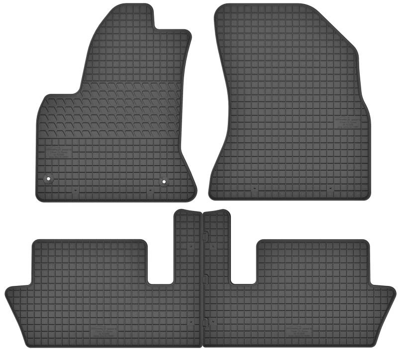 Maßgefertigte Auto Gummimatten, kompatibel mit Citroen C4 Picasso 5 Personen von 2006 bis 2013-4 teilige Gummifußmatten Set, Geruchlos & Abriebfest, Hochwertige Fußmatte Auto Accessoires von Sales Core