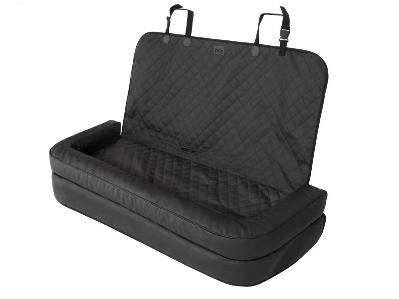 Sales Core Hundebett für Auto Backraumschutz Autositz für Hund Rückbank Hundebox - Kunstleder Schwarz, Rücksitz: 133 x 45 x 55 cm - Transportbox Hund Sitzbezüge Hundedecke Auto Hundesitz von Sales Core