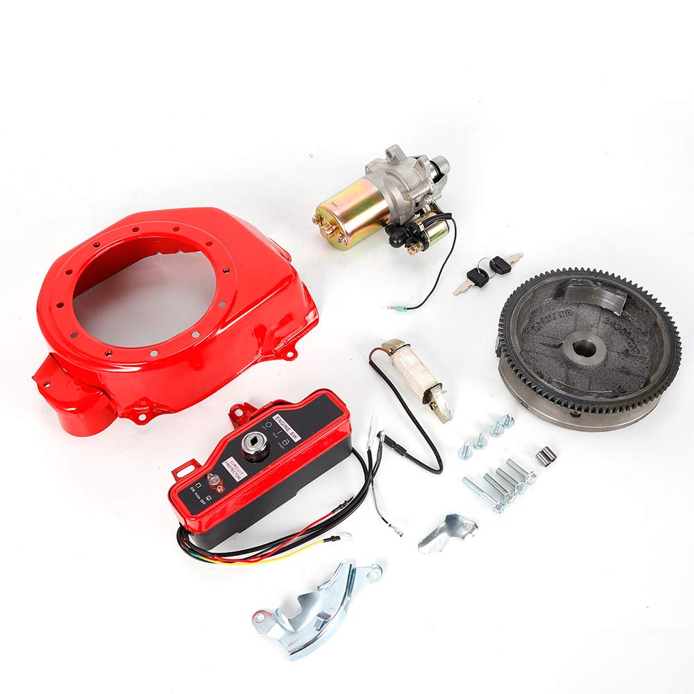 Schwungrad Elektrostart Kit, Elektrisches Start-kit, Anlasser Schwungrad Switch Für Honda GX160/200 5,5/6,5 PS, Motoren und Generatoren mit Schlüsselschalterbox Starter Motoren Anlasser von Salmeee