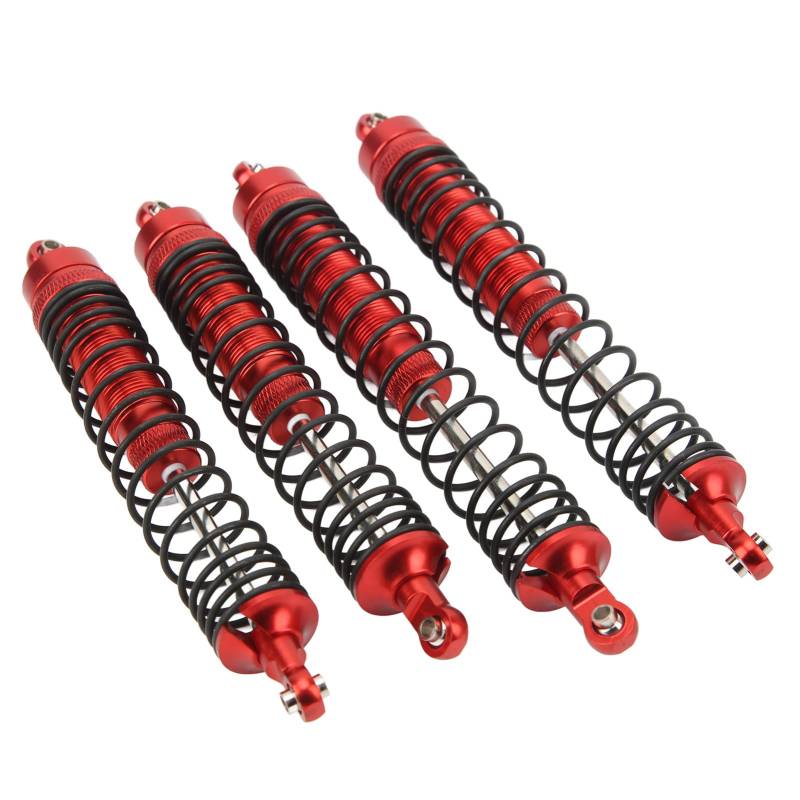 Hochleistungs-RC-Stoßdämpfer-Kit Vorne und Hinten, Verstellbarer Federdämpfer aus Aluminiumlegierung für 1/10 RC-Car Axis RBX10 Ryft 4WD, Robustes Schwarzes Set (Rot) von Saluaqui