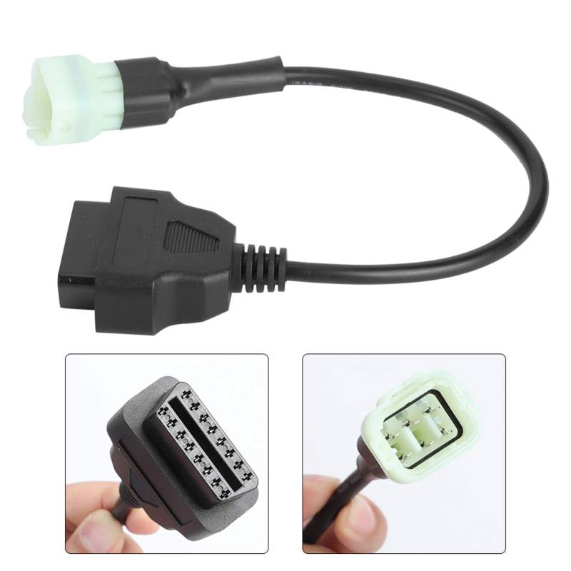 OBD2-Adapterkabel für Motorfehlerdiagnose, 6-polig auf 16-polig, Flexibilität und Haltbarkeit mit ABS-Material, Kompatibel mit 990 LC8 1190 RC8 690 SMC Enduro von Saluaqui