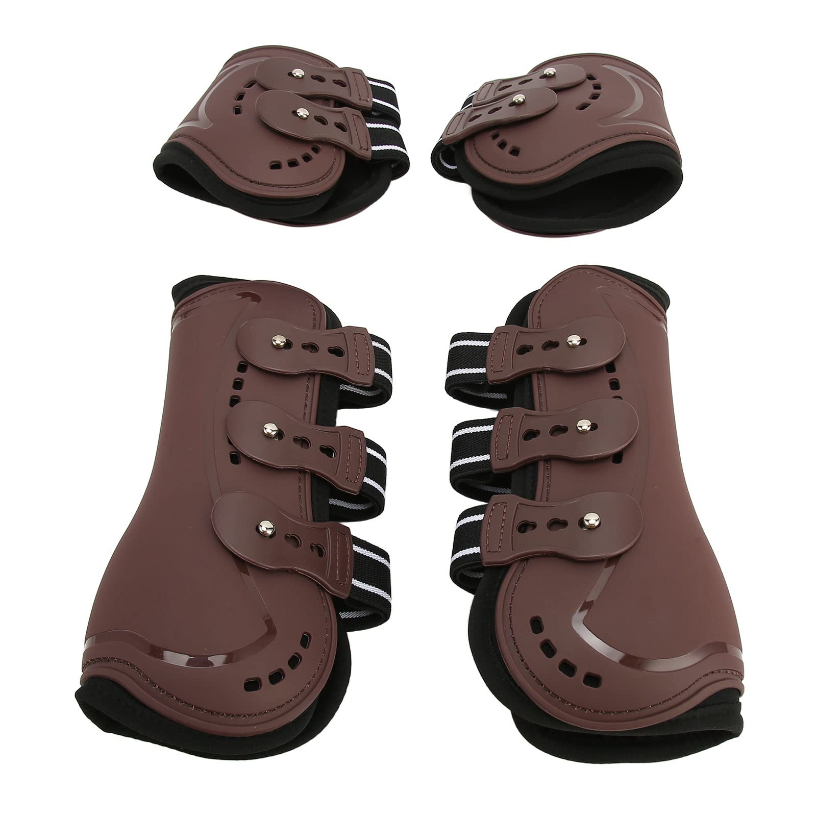 Pferdestiefel, Pferdestiefel für die Vorder- und Hinterbeine, PU-Schale, Sehnen-Fesselklammer, Schutzstiefel, Schienenstiefel für Pferde, Reitstiefel Zum Reiten, Stoßdämpfender von Saluaqui