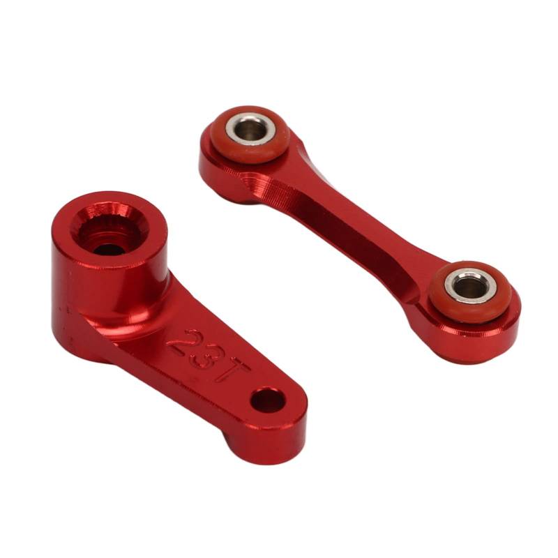 Robustes RC-Servohörner-Set aus Aluminiumlegierung für ARRMA 1/7 1/8 – Leicht Austauschbare 23T-Lenkstange – Verbessert Stabilität und Leistung – Rot (Rot) von Saluaqui