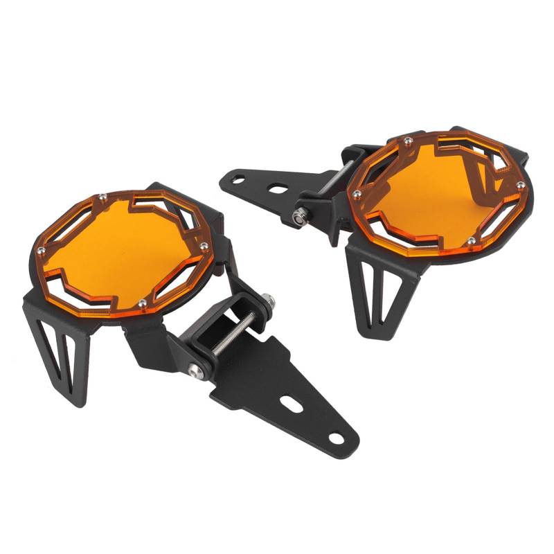 Saluaqui Premium-Aluminium-Motorrad-Nebelscheinwerferschutz-Schutzabdeckung für OEM-LED-Lampe mit Eloxierter Oberfläche, Passend für R1200GS/R1250GS Adventure LC, Orange (ORANGE) von Saluaqui