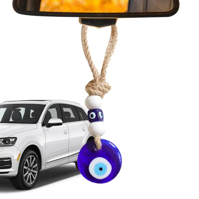 Salyeeluly Teufels-Blaue Augen-Auto-Anhänger, böser Blick-Auto-Rückansicht-Anhänger - Evil Eye Charm Autodekoration,Türkischer Blauer böser Blick-Anhänger, Segensschutz-, von Salyeeluly