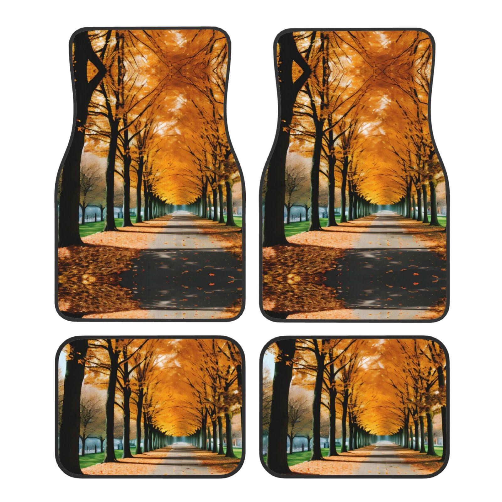 Autumn Leaves SamLng Auto Fußmatten Vierteiliges Set - Vorne & Hinten Universal Auto Fußmatten für SUV, LKW, Limousine von SamLng