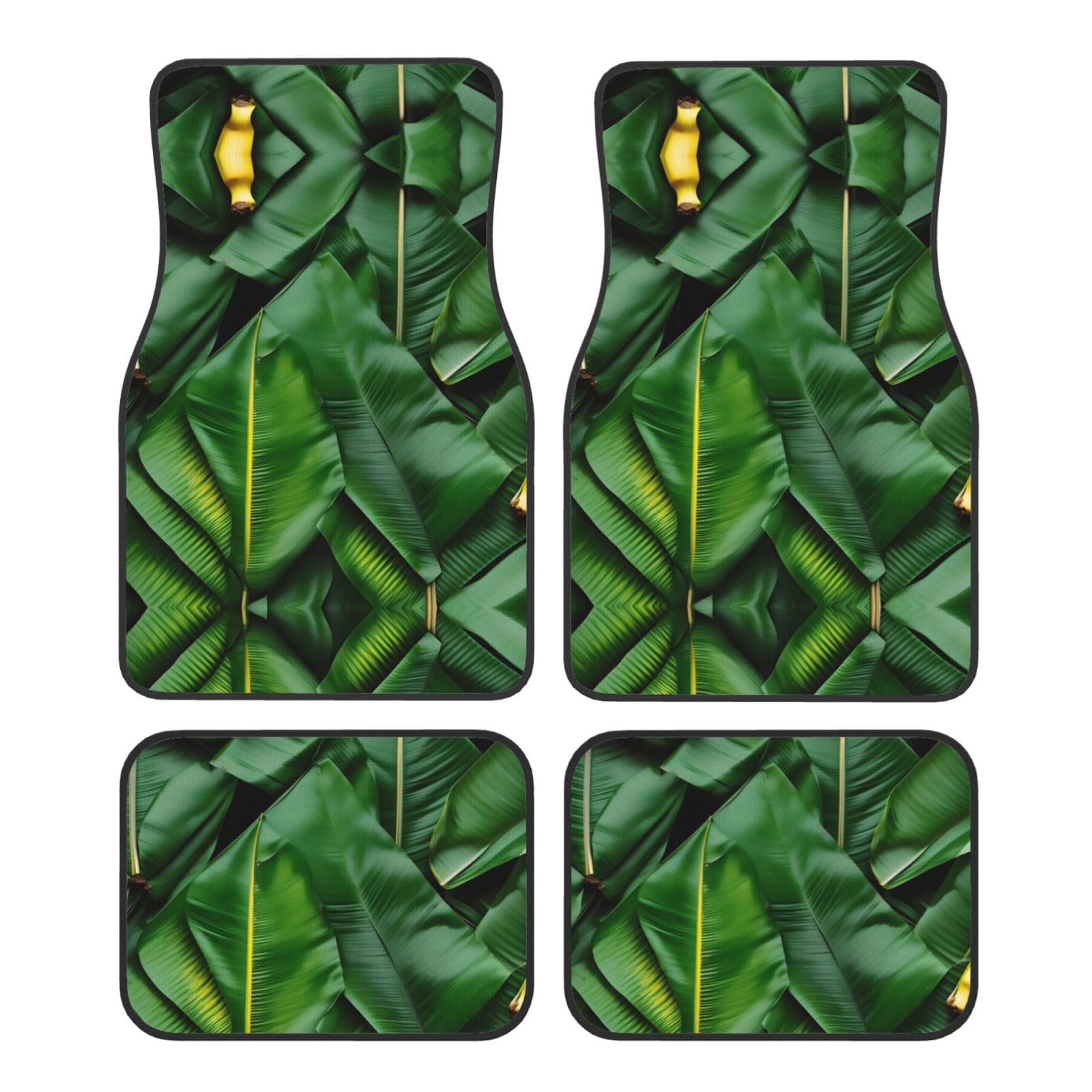 Banana Leaves SamLng Auto Fußmatten Vierteiliges Set - Vorne & Hinten Universal Auto Fußmatten für SUV, LKW, Limousine von SamLng