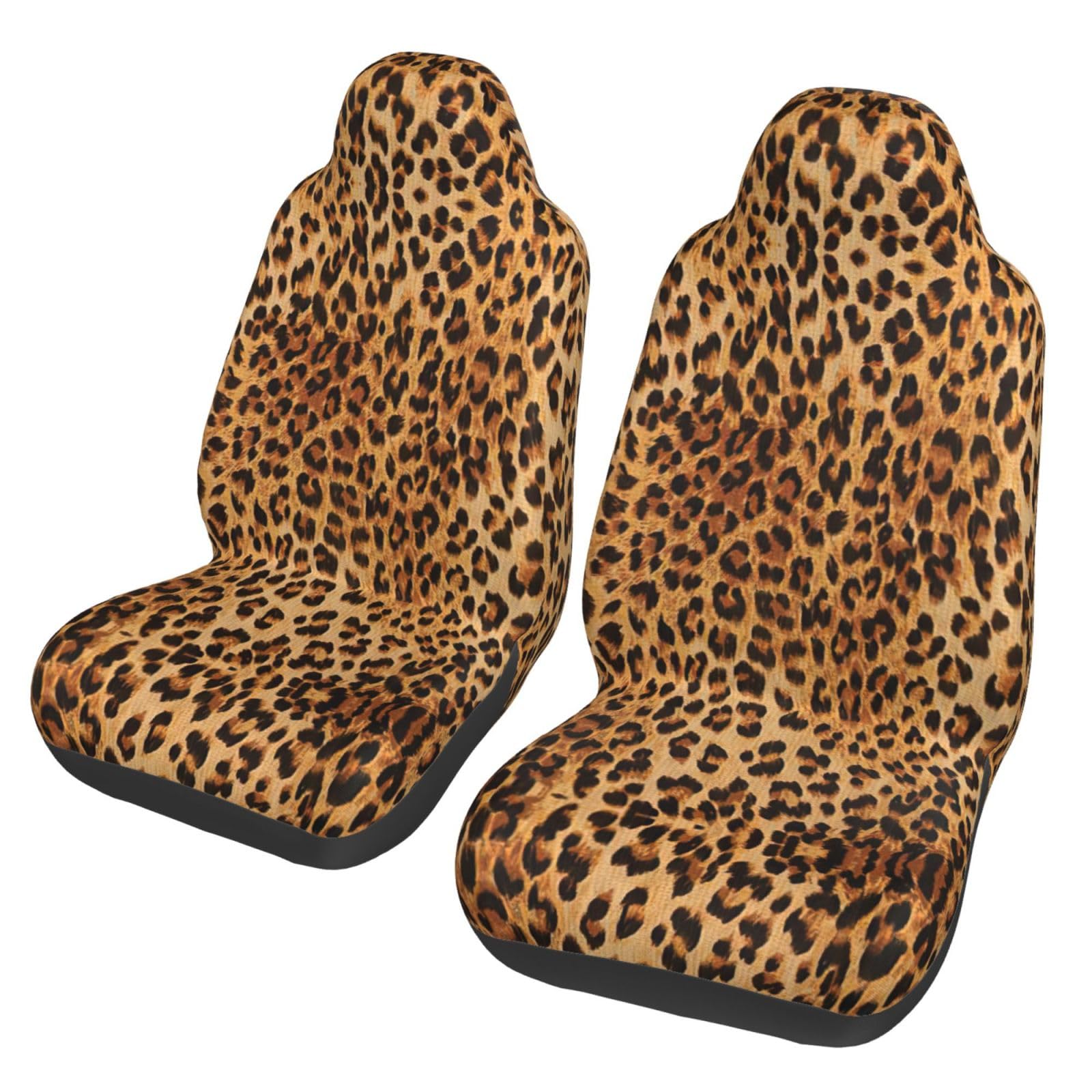 Leopard Print Universal Autositzbezüge - Vordersitzschoner für Auto, SUV, Limousine, LKW - Abnehmbar, Waschbar, Atmungsaktiv von SamLng