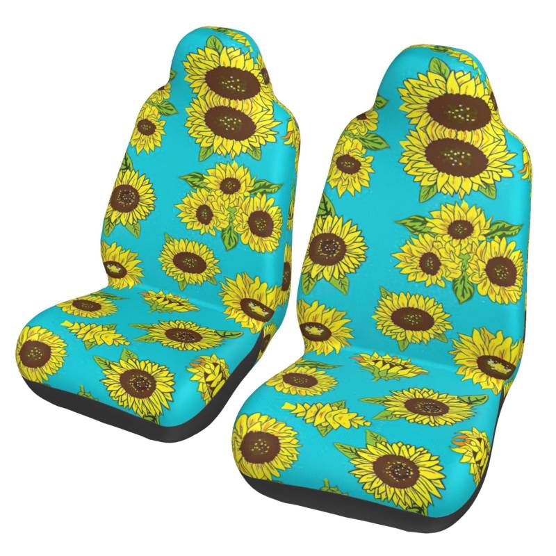 Sunflowers Pattern Universal Autositzbezüge - Vordersitzschoner für Auto, SUV, Limousine, LKW - Abnehmbar, Waschbar, Atmungsaktiv von SamLng