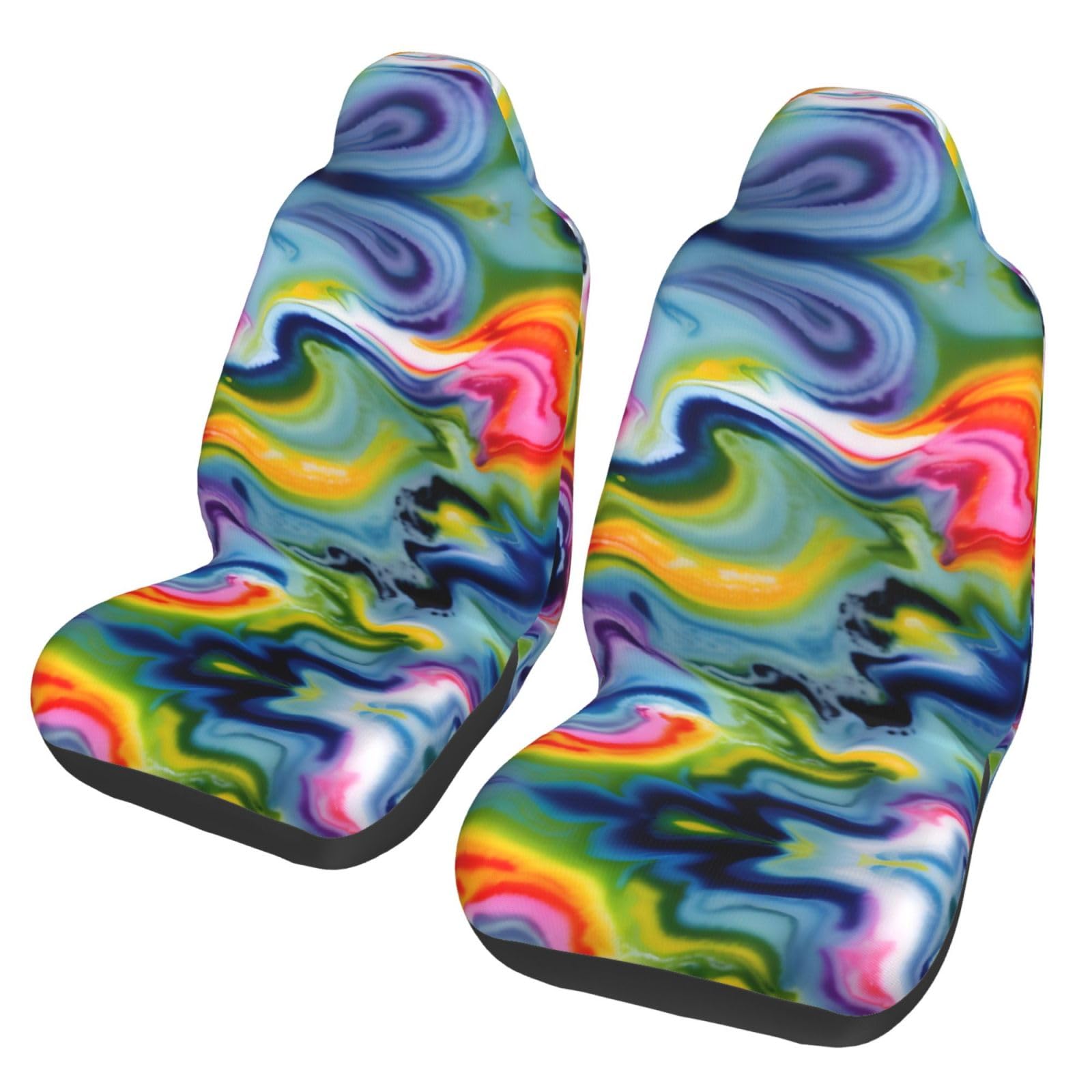 Tie Dye Universal Autositzbezüge - Vordersitzschoner für Auto, SUV, Limousine, LKW - Abnehmbar, Waschbar, Atmungsaktiv von SamLng