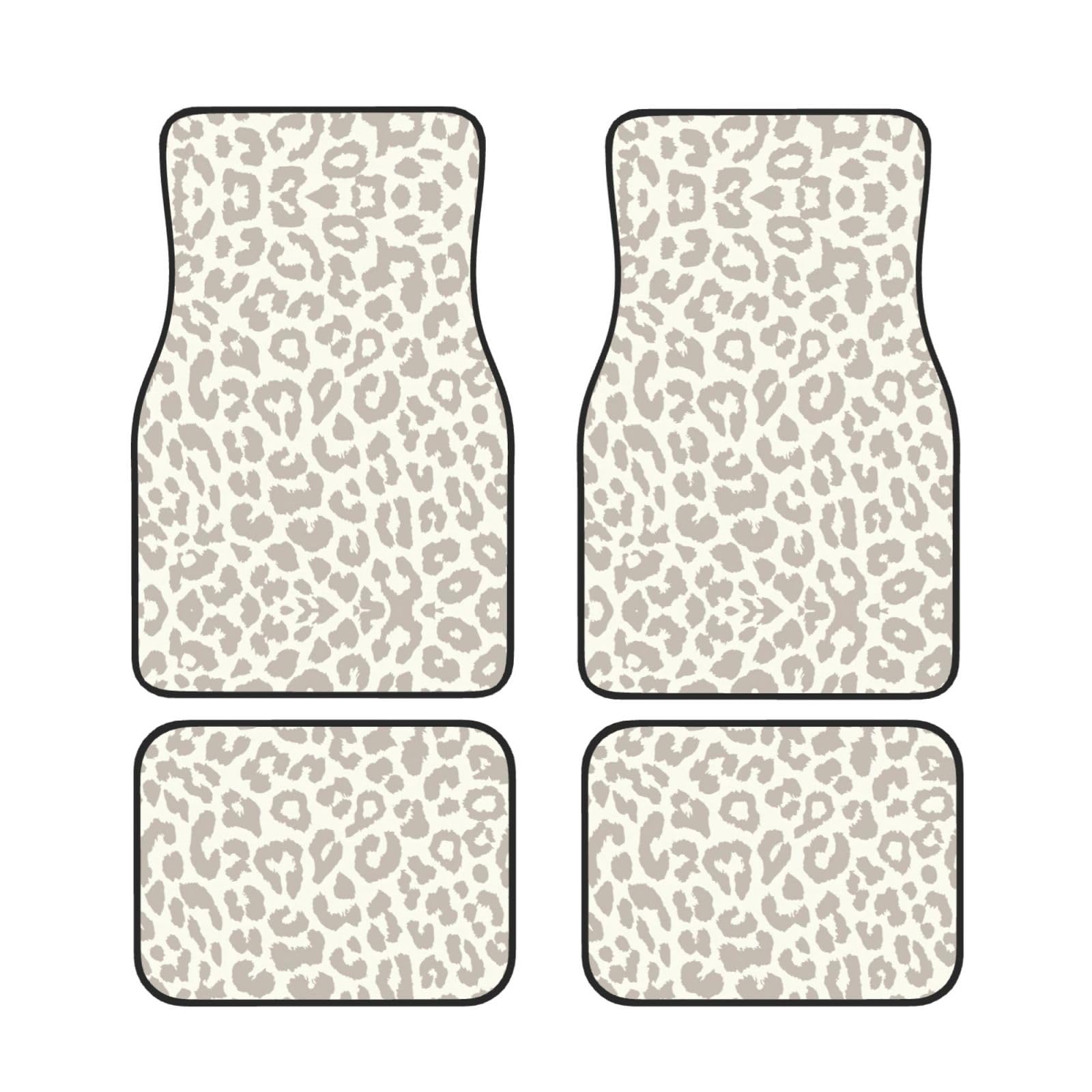 Universal Braun Muster Leopard Print Auto Fußmatten - 4-teiliges Set, Gummi-Rückseite, passend für die meisten SUVs, LKW, Limousinen, Vans von SamLng