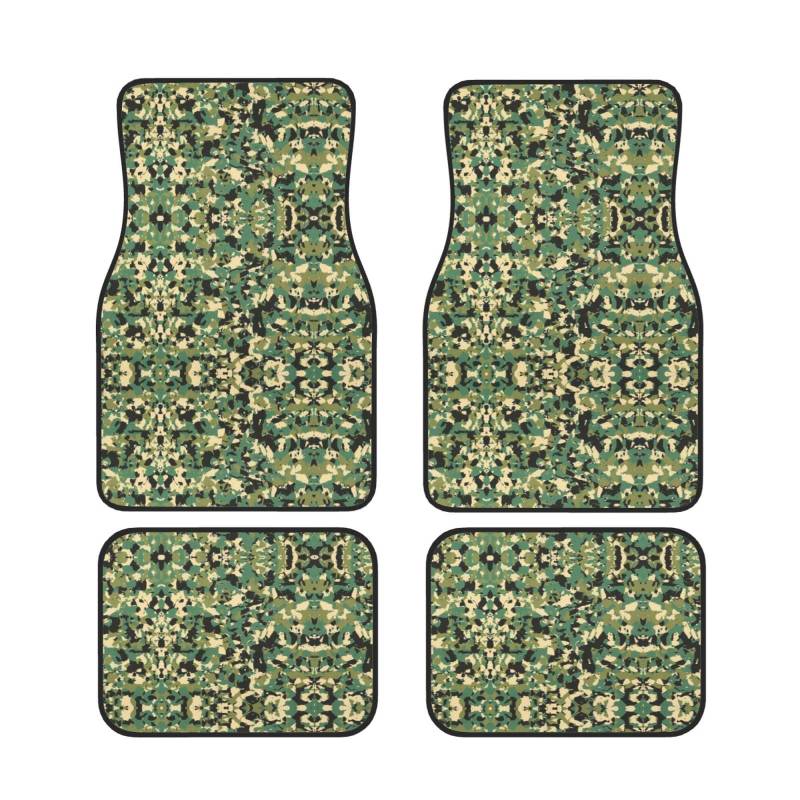 Universal Camo Print Auto Fußmatten - 4-teiliges Set, Gummi-Rückseite, passend für die meisten SUVs, LKWs, Limousinen, Vans von SamLng