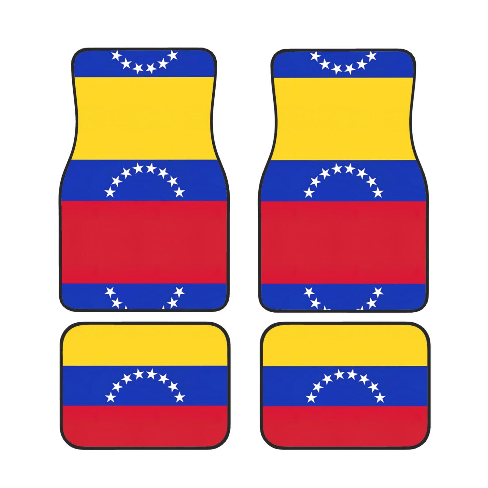 Universal Flagge von Venezuela Druck Auto Fußmatten - 4-teiliges Set, Gummi-Rückseite, passend für die meisten SUVs, LKW, Limousinen, Vans von SamLng