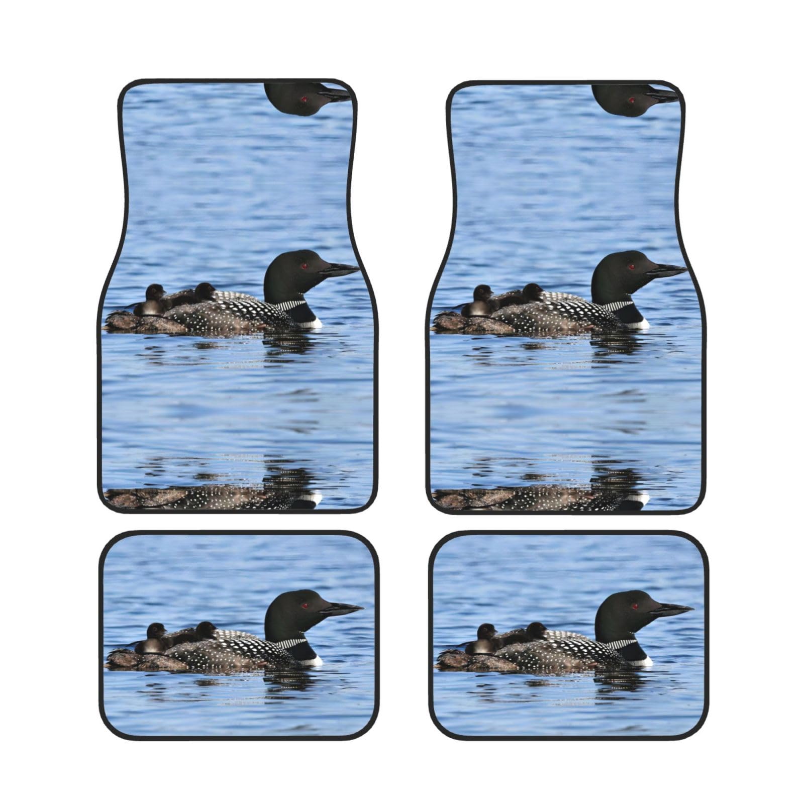 Universal Loon Birds Print Auto Fußmatten - 4-teiliges Set, Gummi-Rückseite, passend für die meisten SUVs, LKWs, Limousinen, Vans von SamLng