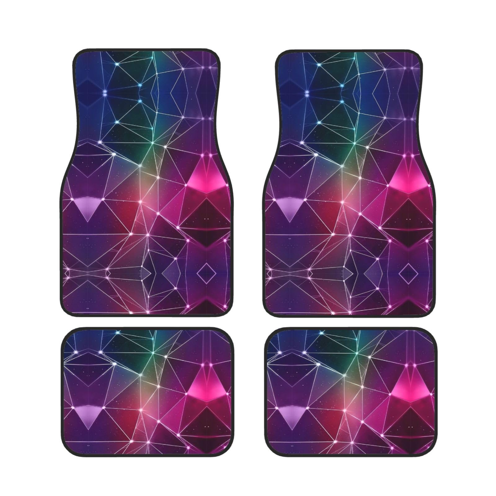 Universal Red Galaxy Constellation Print Auto Fußmatten - 4-teiliges Set, Gummi-Rückseite, passend für die meisten SUVs, LKWs, Limousinen, Vans von SamLng