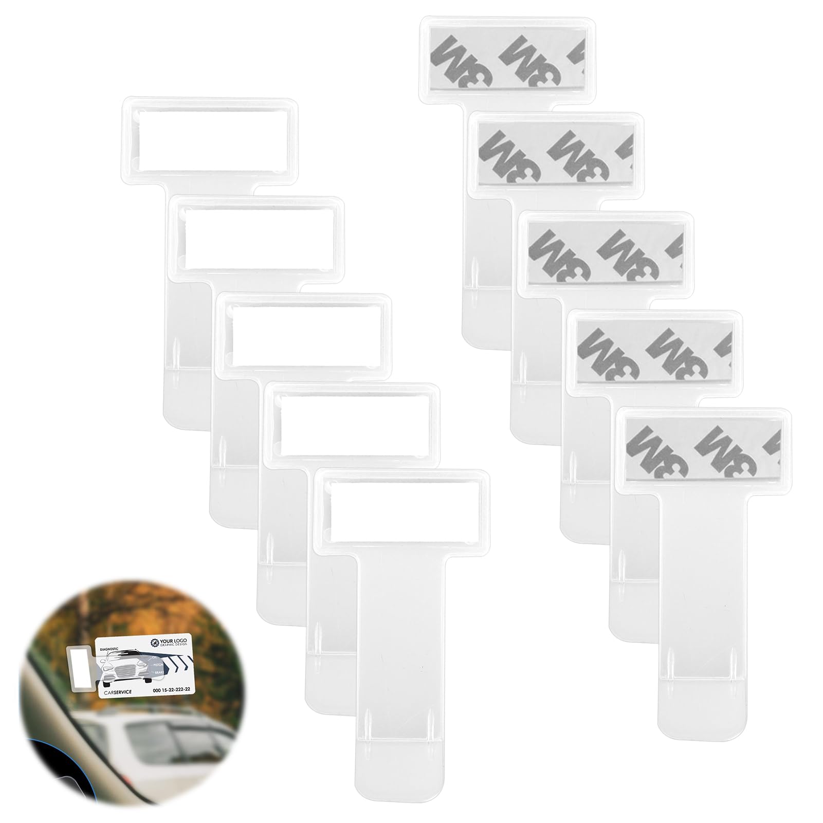 10 Stück Tickets Clips,Selbstklebend Parkscheinhalter Clip,Transparent Auto Windschutzscheibe Ticket Halter,Parkausweis Halterung Windschutzscheibe,Parkscheinhalter Windschutzscheibe Kartenhalter von Samamoca