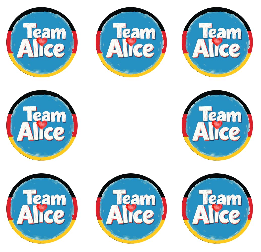 Sammys Shirt Store 192 Stück Aufkleber 4cm rund Team Alice 2025 Neuwahlen AFD Sticker Sparpack gut haftend Aktiv Werden 5 cm von Sammys Shirt Store