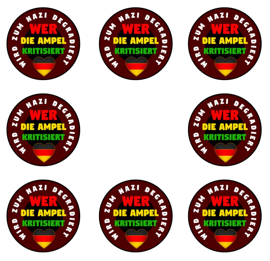 Sammys Shirt Store 192 Stück Aufkleber 4cm rund Wer die Ampel kritisiert schwarz rot Gold Sticker Sparpack gut haftend Aktiv Werden 4 cm von Sammys Shirt Store