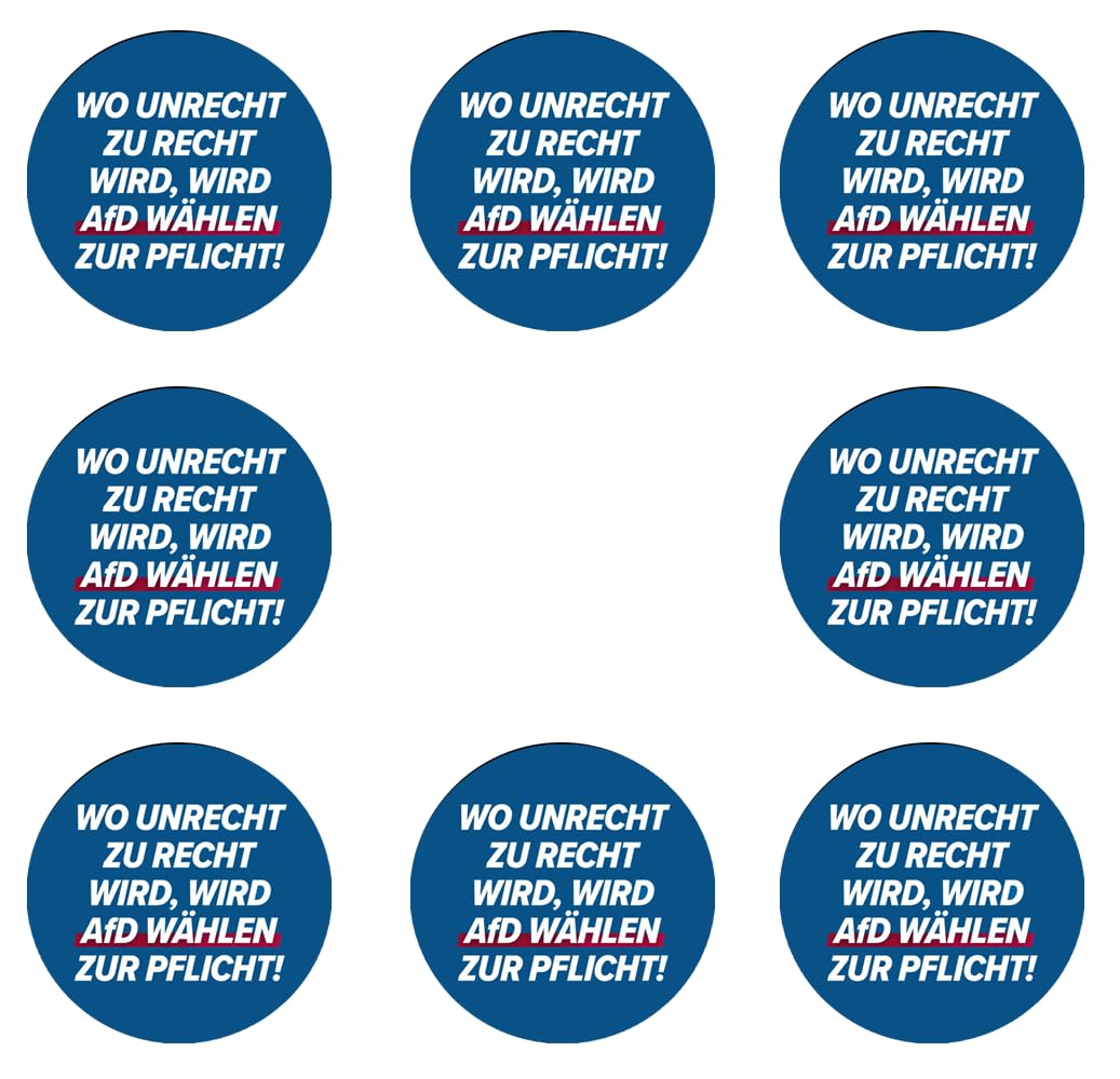 Sammys Shirt Store 192 Stück Aufkleber 4cm rund Wo Unrecht zu Recht Wird Wird AFD wählen Pflicht Sticker Sparpack gut haftend Aktiv Werden 4 cm von Sammys Shirt Store