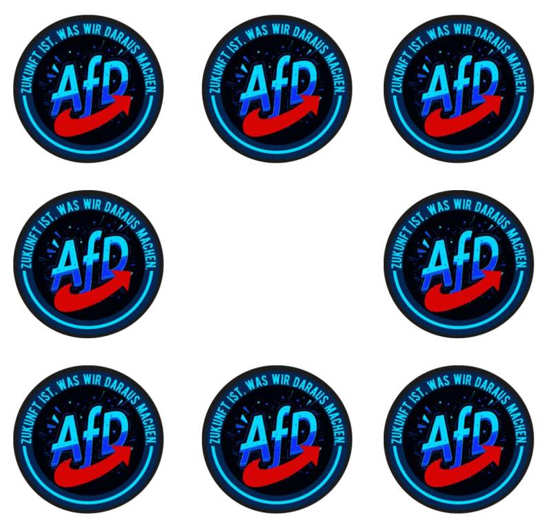 Sammys Shirt Store 192 Stück Aufkleber 4cm rund Zukunft ist was wir daraus Machen Neuwahlen AFD Sticker Sparpack gut haftend Aktiv Werden 5 cm von Sammys Shirt Store