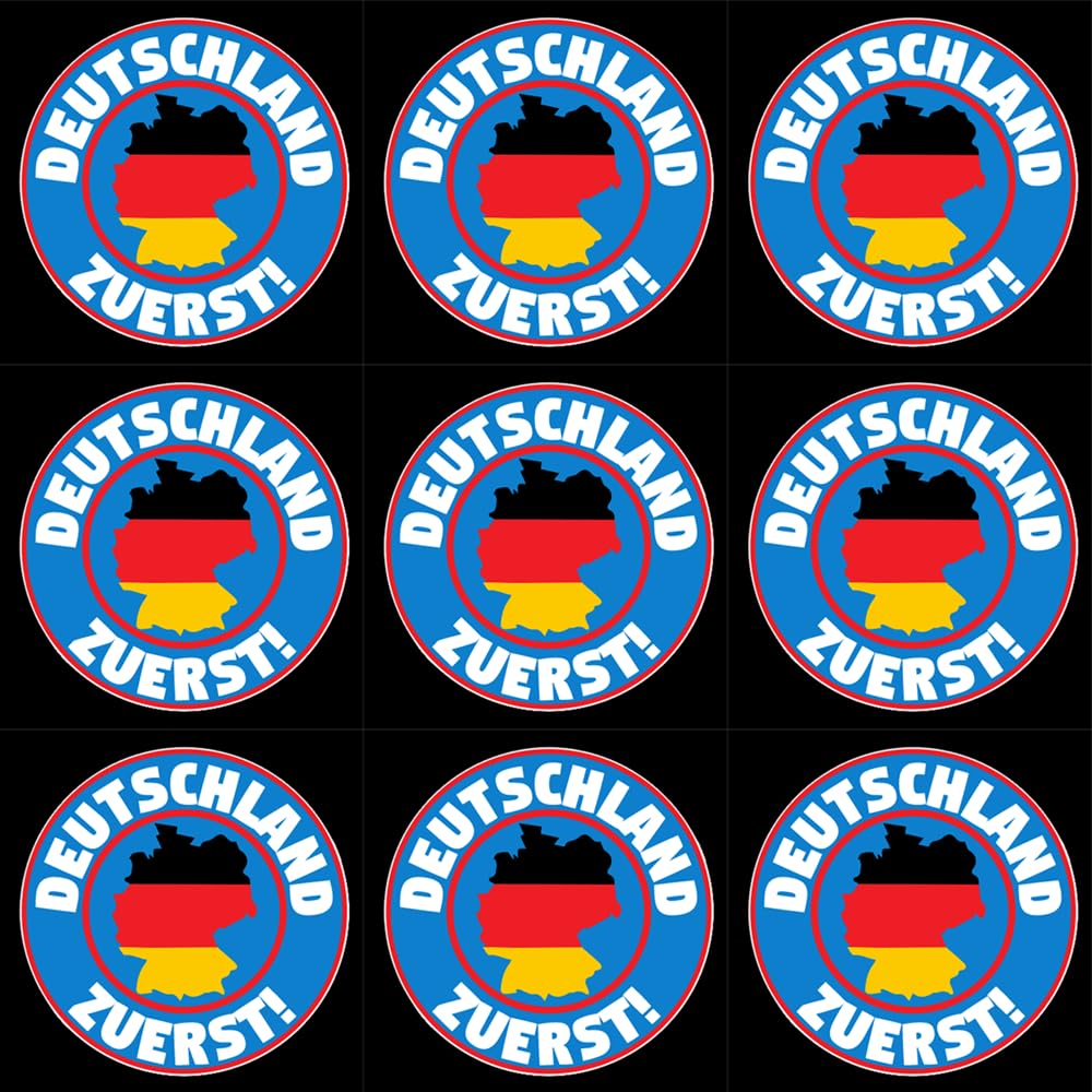 Sammys Shirt Store 25 Stück Deutschland Zuerst Germany First Aufkleber Sticker Sparpack gut haftend Aktiv Werden 5 cm von Sammys Shirt Store