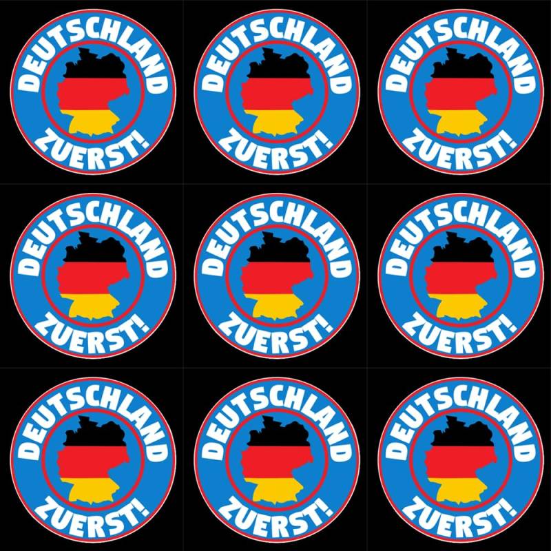 Sammys Shirt Store 25 Stück Deutschland Zuerst Germany First Aufkleber Sticker Sparpack gut haftend Aktiv Werden 5 cm von Sammys Shirt Store