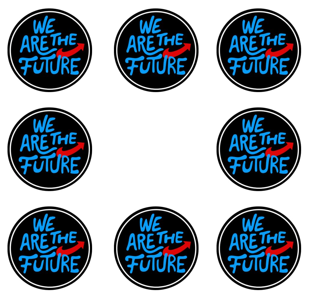 Sammys Shirt Store 48 Stück Aufkleber 4cm rund We Are The Future blau rot AFD Sticker Sparpack gut haftend Aktiv Werden 4 cm von Sammys Shirt Store