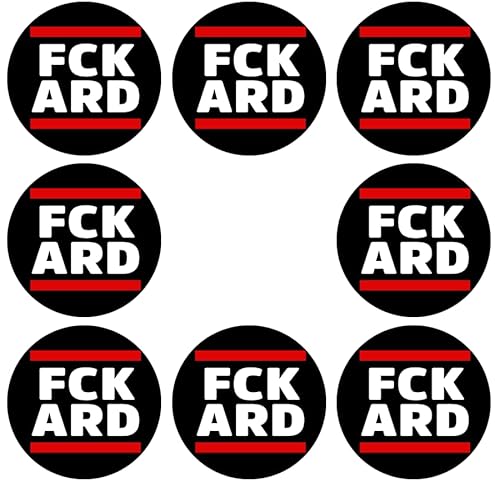 Sammys Shirt Store 8 Stück Einkaufswagen Aufkleber 3cm Durchmesser - FCK ARD Lügenpresse GEZ von Sammys Shirt Store