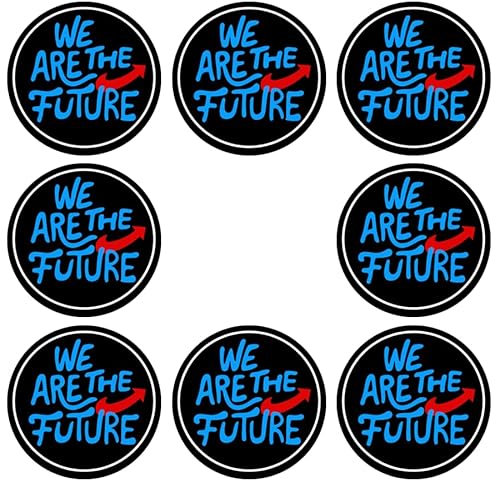 Sammys Shirt Store 8 Stück Einkaufswagen Aufkleber 3cm Durchmesser - We Are The Future Blau Rot AFD Neuwahl von Sammys Shirt Store