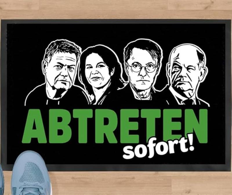 Sammys Shirt Store Abtreten Sofort-Diese Regierung Versag Fußmatte Fußabtreter Türvorleger 50x35 cm von Sammys Shirt Store