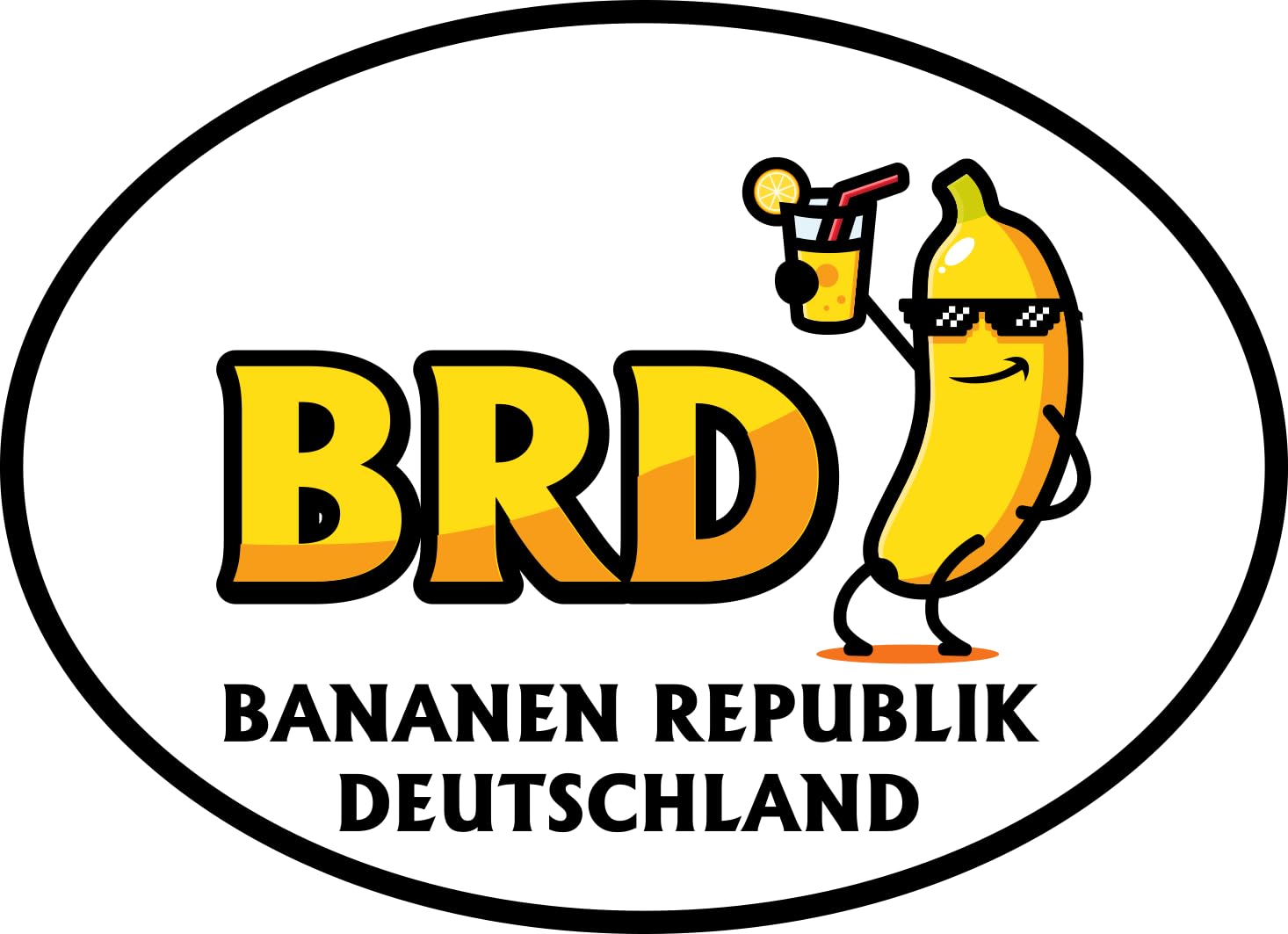 Sammys Shirt Store BRD-Bananen Republik Vinyl-Aufkleber Sticker für Auto wetterfest 12cm von Sammys Shirt Store