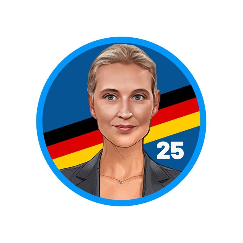 Sammys Shirt Store Bundeskanzlerin Alice Weidel 25 AFD Wende Neuwahlen Ampel Aufnäher 10 cm von Sammys Shirt Store