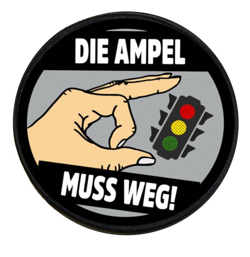 Sammys Shirt Store Die Ampel muss Weg Rotgrün Gelb Aufnäher 10 cm von Sammys Shirt Store