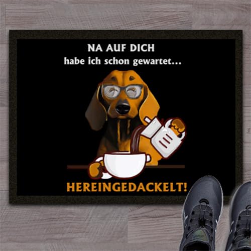 Sammys Shirt Store Hereingedackelt Dackel Hundehalter Fußmatte Fußabtreter Türvorleger 50x35 cm von Sammys Shirt Store