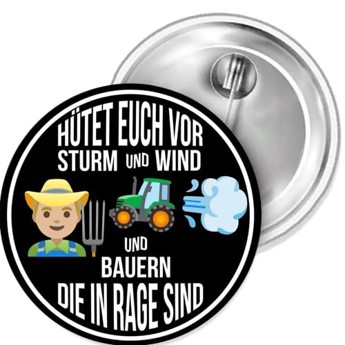 Sammys Shirt Store Hütet Euch vor Bauern die in Rage sind Button 55 mm von Sammys Shirt Store