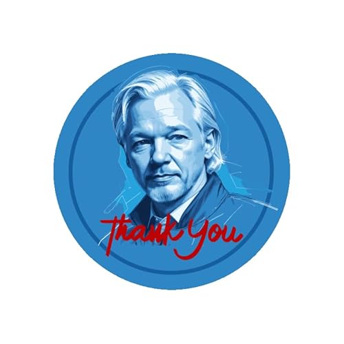 Sammys Shirt Store Julian Assange Thank You Danke Aufnäher 8 cm von Sammys Shirt Store