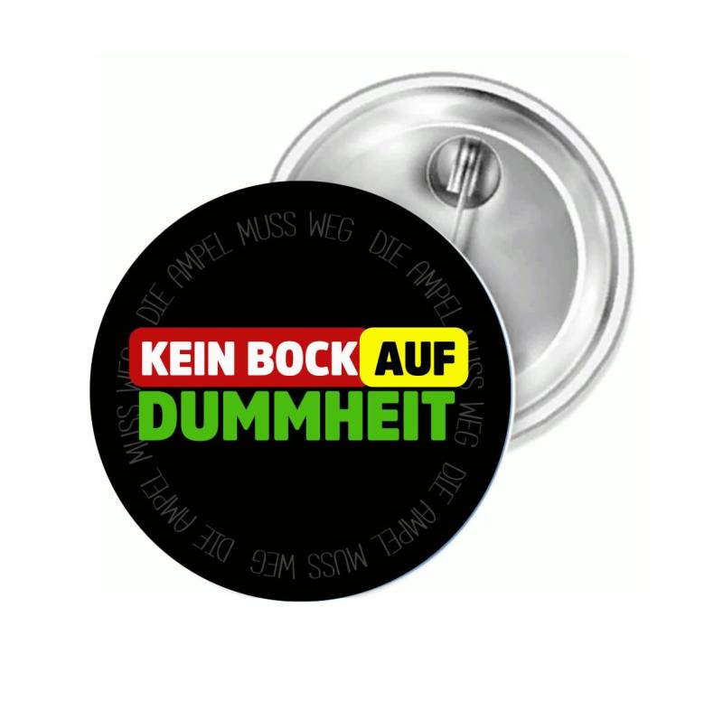 Sammys Shirt Store Kein Bock auf Dummheit-Ampel muss Weg Button 38 mm von Sammys Shirt Store