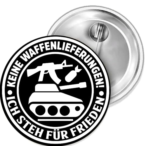 Sammys Shirt Store Keine Waffenlieferungen Ich steh für Frieden Button 25 mm von Sammys Shirt Store