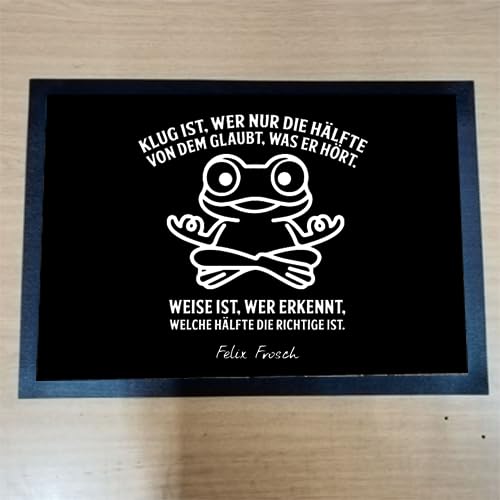 Sammys Shirt Store Klug ist, wer nur die Hälfte von dem g Fußmatte Fußabtreter Türvorleger 50x35 cm von Sammys Shirt Store