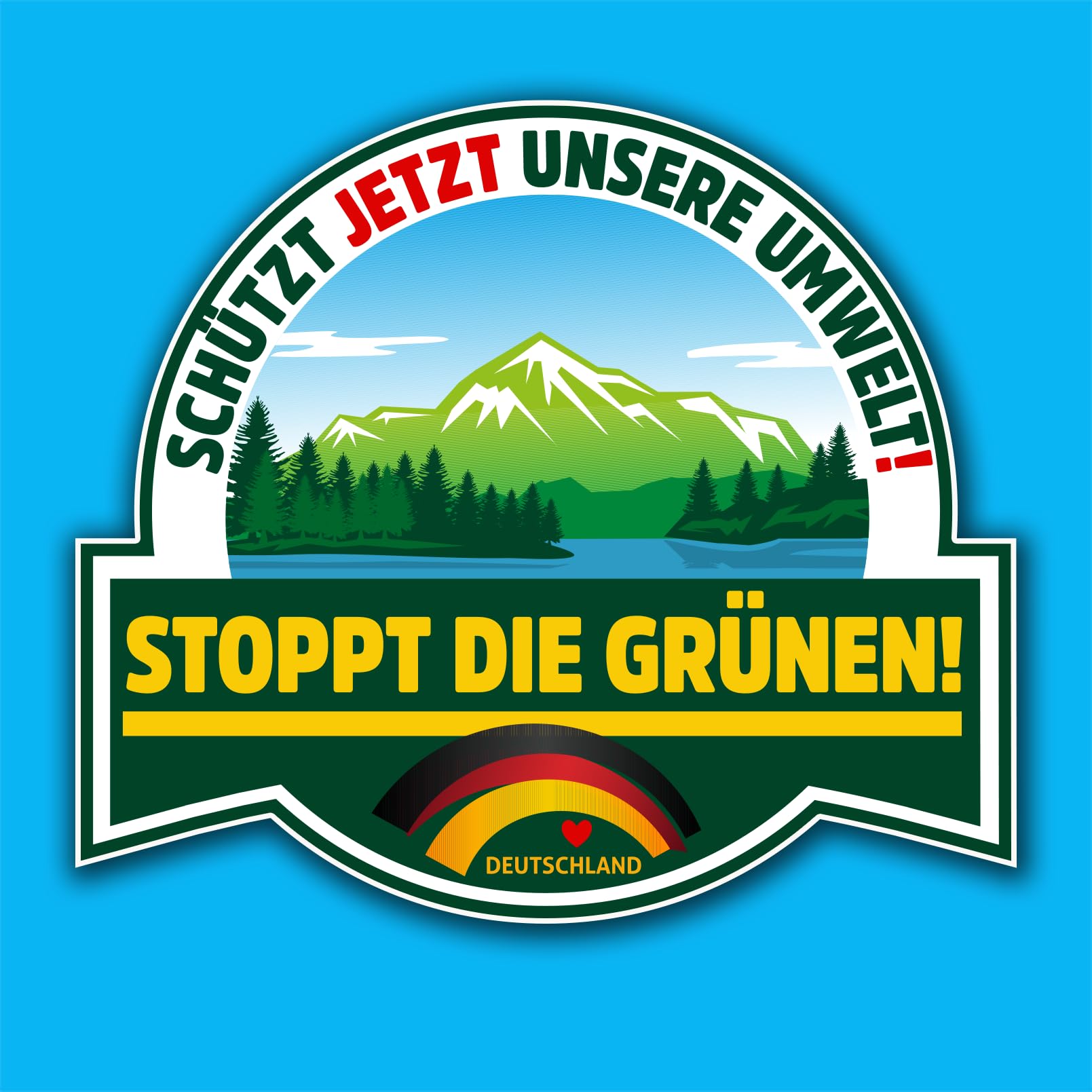 Sammys Shirt Store Schützt jetzt unsere Umwelt-Stoppt die Grünen! Deutschland Vinyl-Aufkleber Sticker für Auto wetterfest 10cm von Sammys Shirt Store